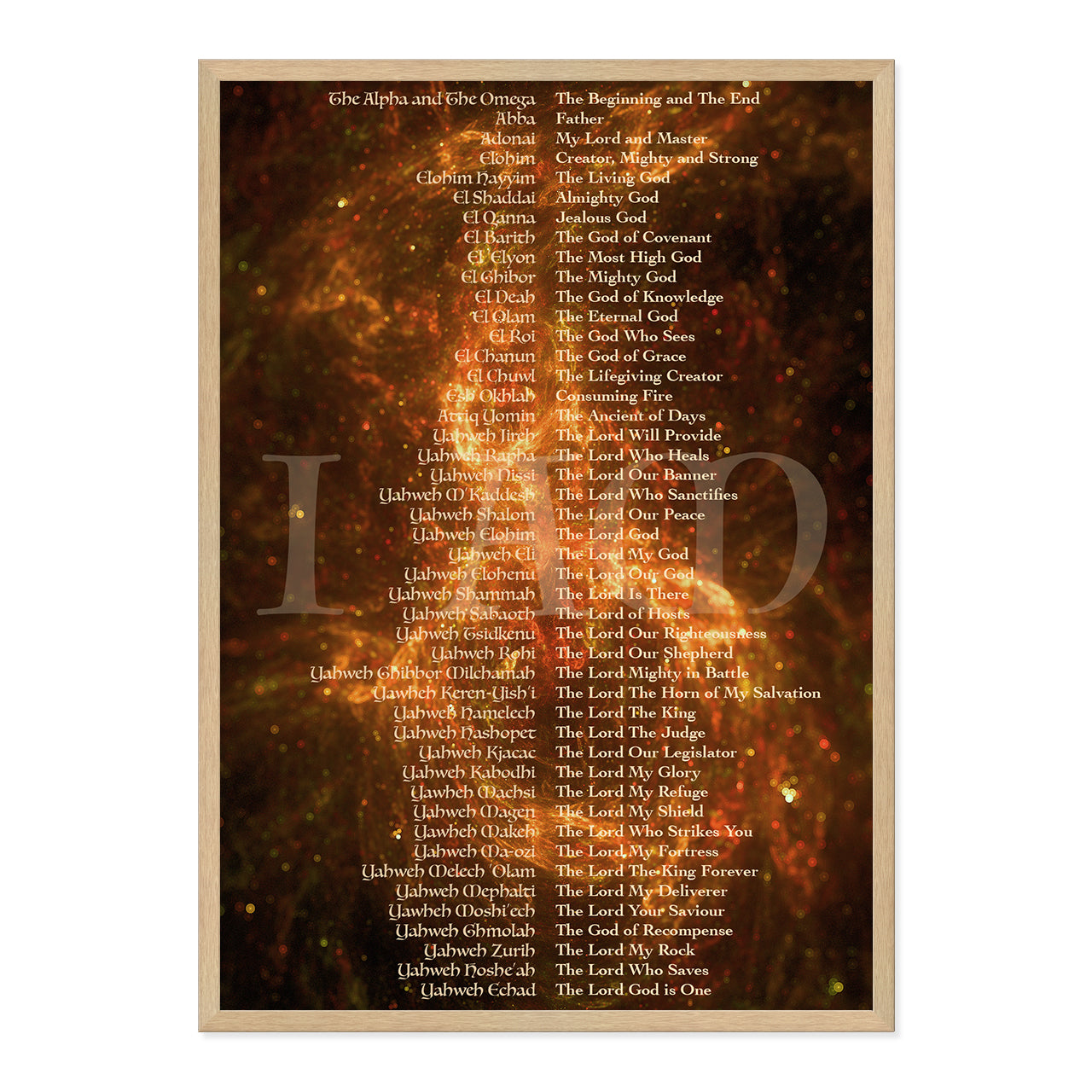 Names of God Orange Fire