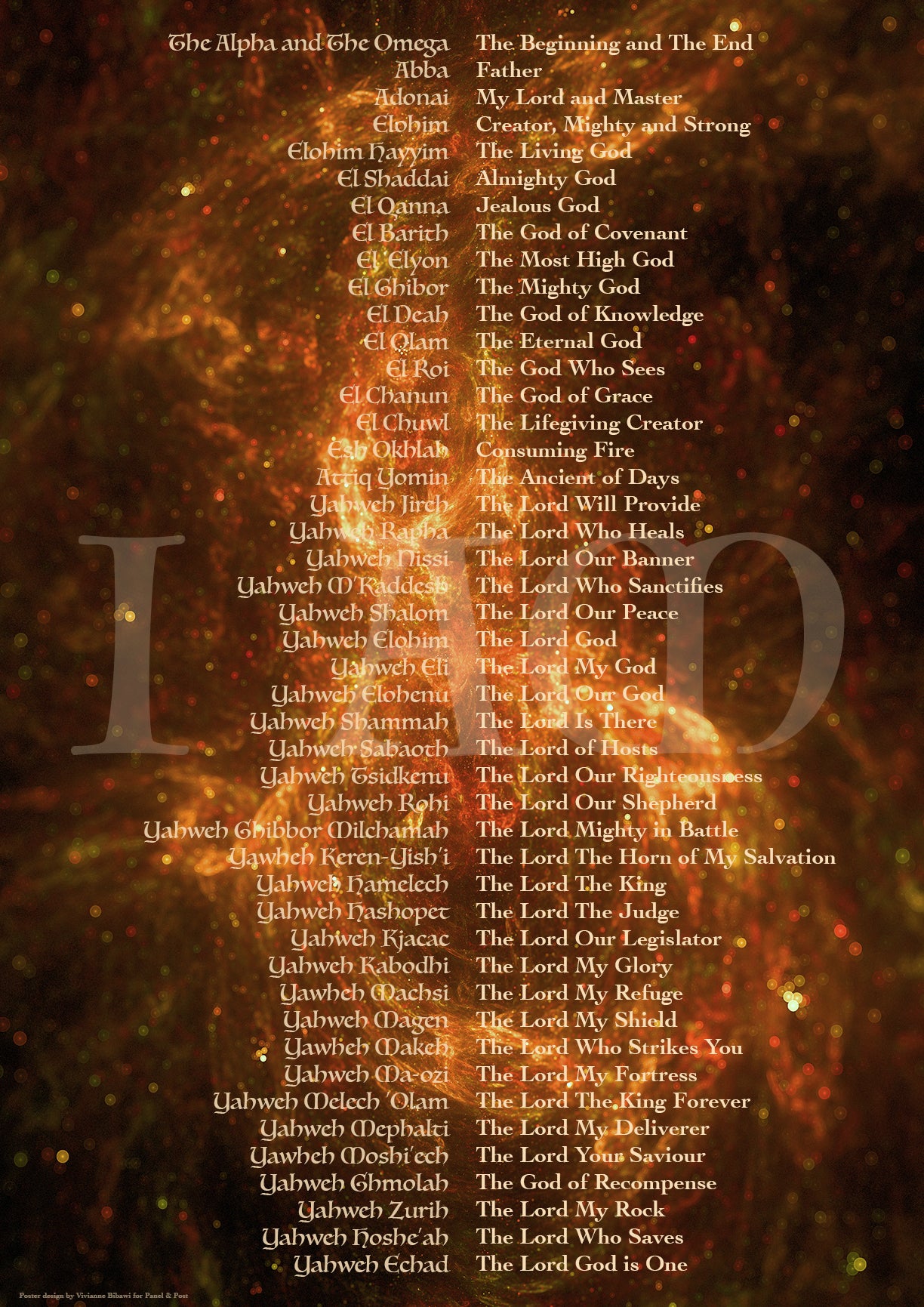 Names of God Orange Fire